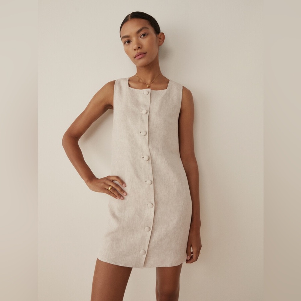 Reformation Dana Linen Mini Dress